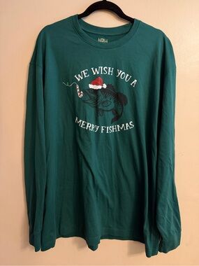 RedHead Green Crewneck Tee with Logo Print